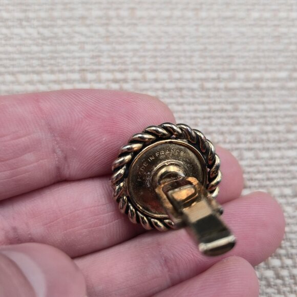 French Leaf Motif Nature Renewal Tarnished Men's Cuff Links A6340 - Picture 5 of 7